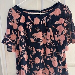 Anthropologie Maeve Embroidered Floral Spring Blouse